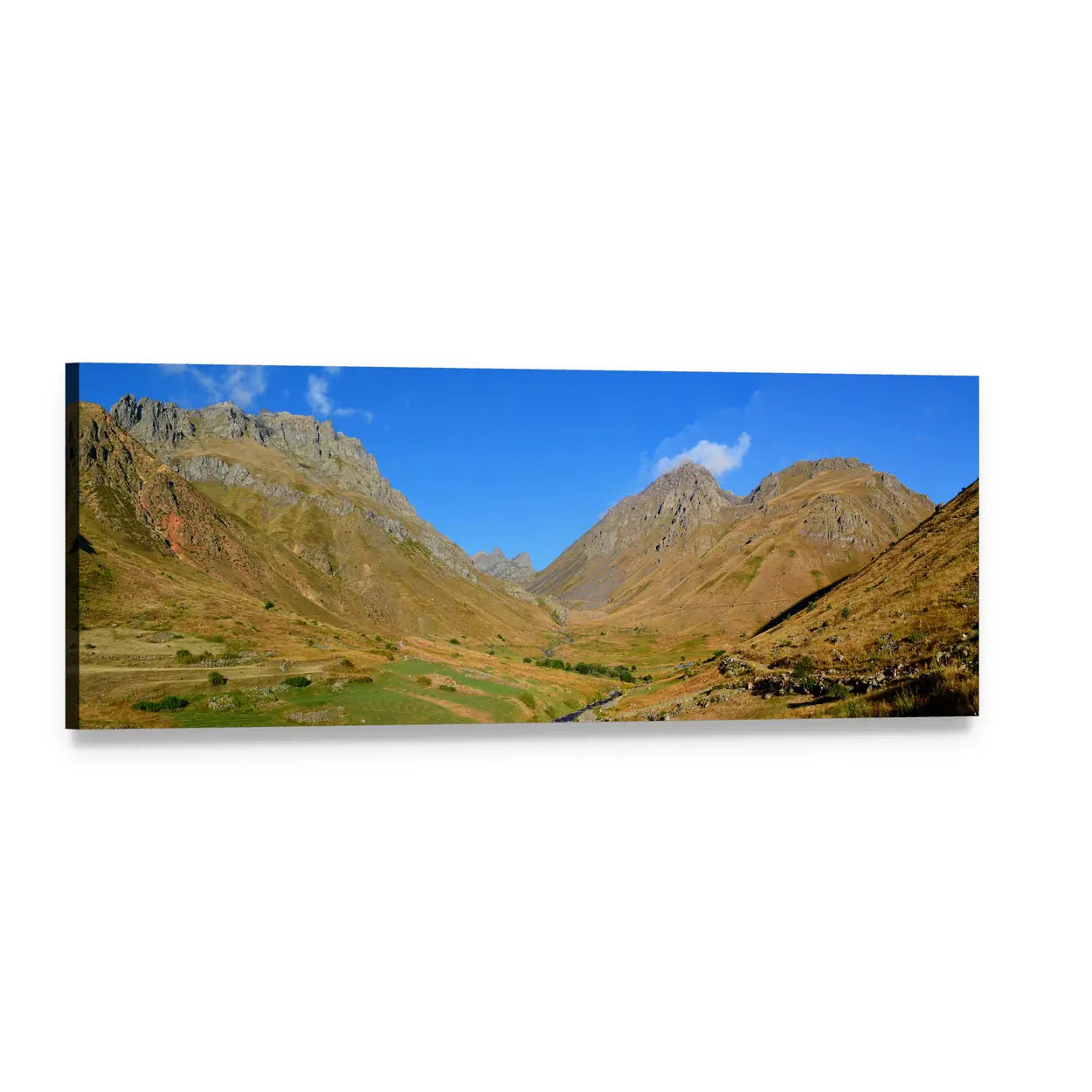 Mount Kackar Turkey Landscape Panoramic Canvas Wall Art, single panel gallery wrapped canvas, angled product view