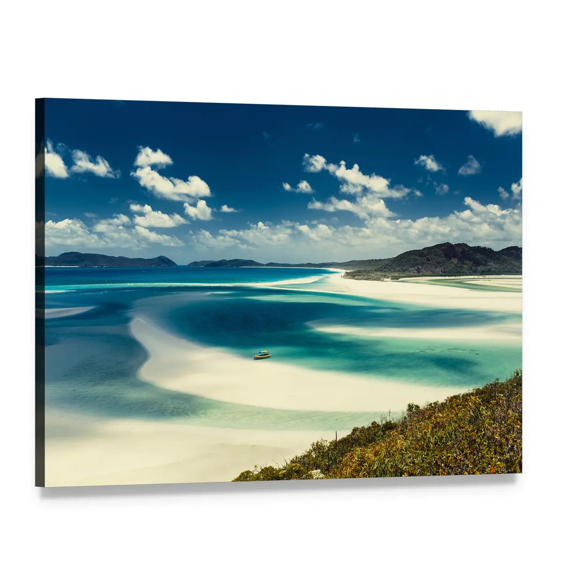 Whitehaven Beach Turquoise Inlet Canvas Wall Art, single panel gallery wrapped canvas, angled product view