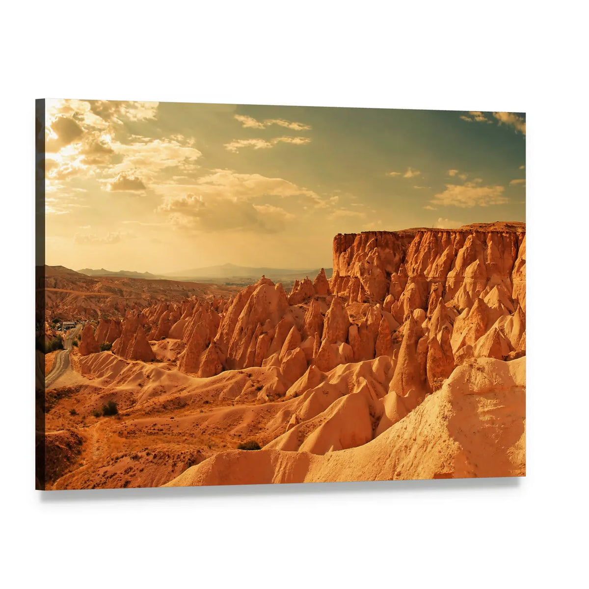 Amazing Stone Formations In Cappadocia Canvas Wall Art, single panel gallery wrapped canvas, angled product view