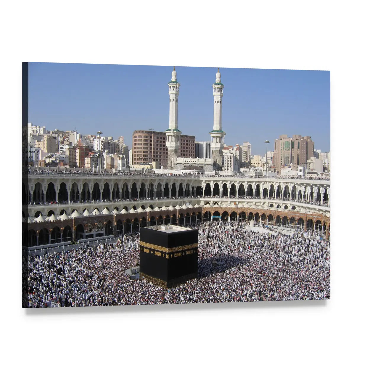 Kaaba at Masjid Al-haram, Mecca Canvas Wall Art, single panel gallery wrapped canvas, angled product view