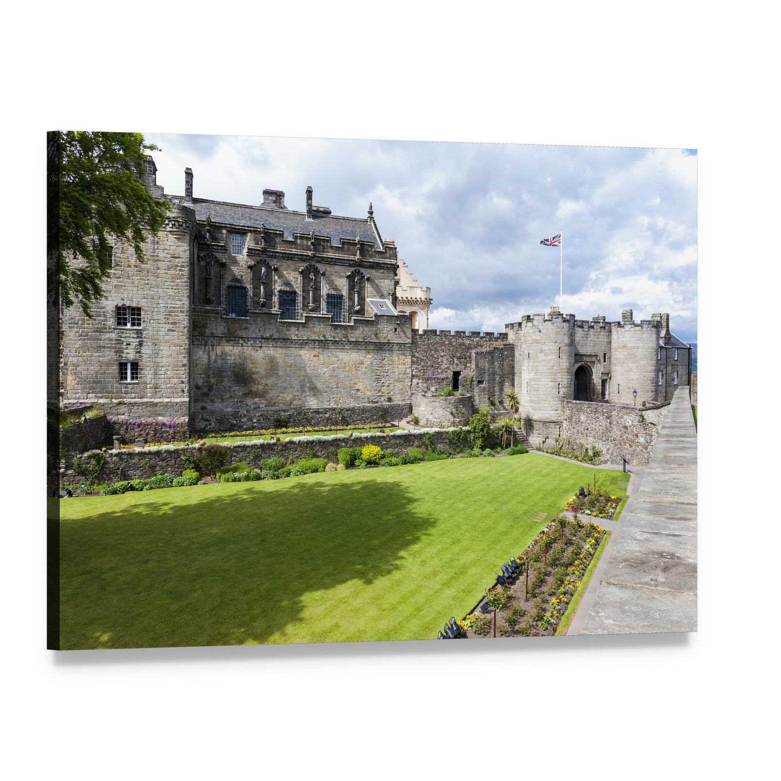 Stirling Castle Courtyard in Summer Sun Canvas Wall Art, single panel gallery wrapped canvas, angled product view