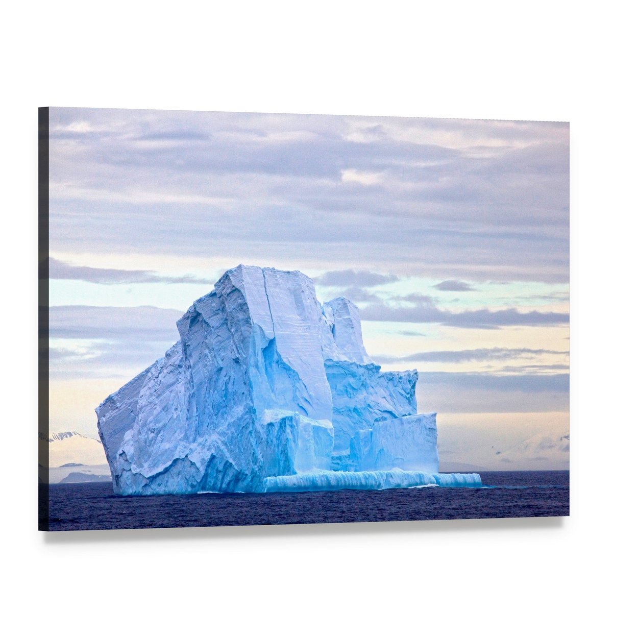 Iceberg Floating in Drake Passage Canvas Wall Art, single panel gallery wrapped canvas, angled product view