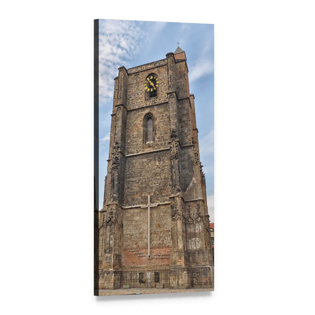 Nysa Monument Church Tower Vertical Canvas Wall Art, 1 panel 1 Vertical layout gallery wrapped canvas set, angled product view