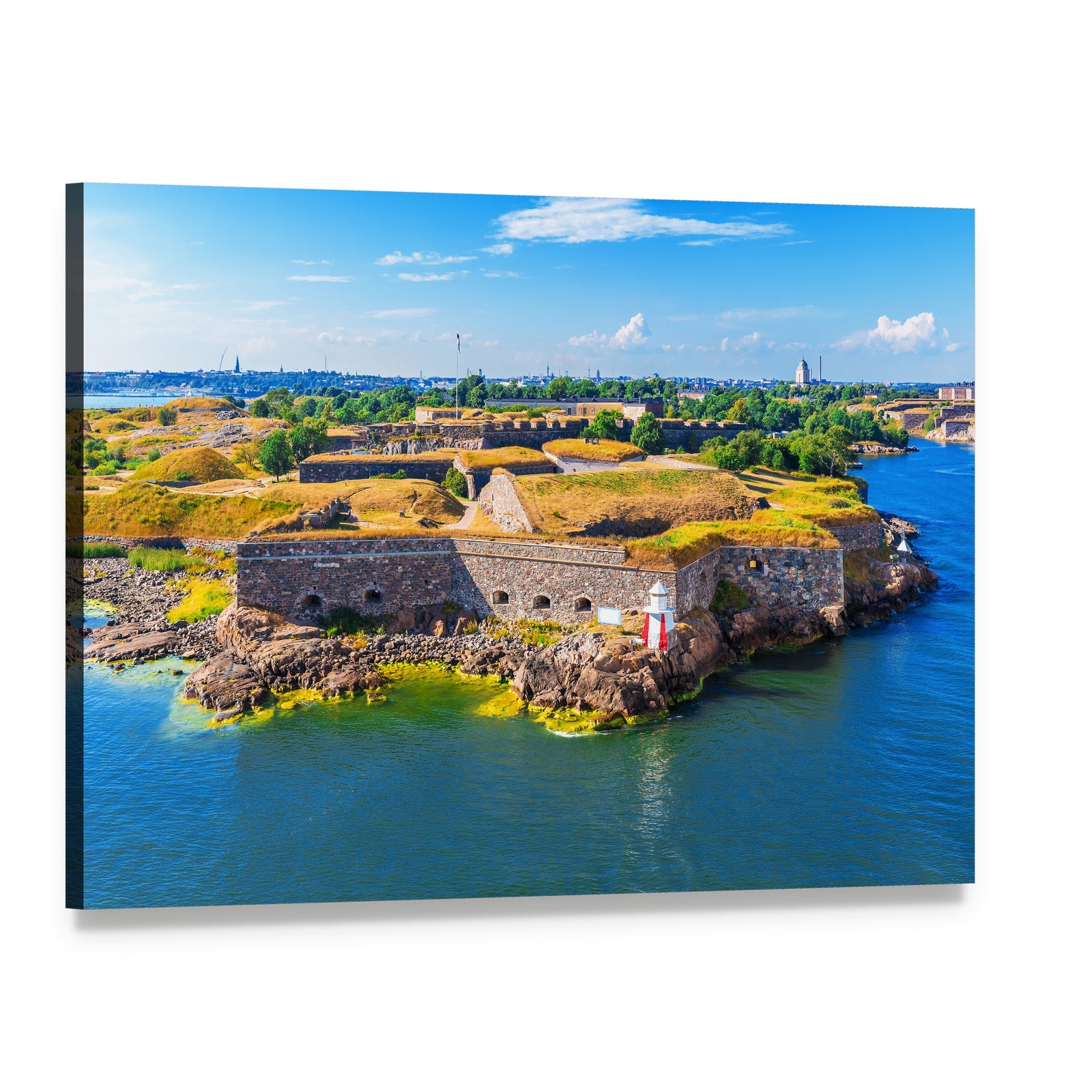 Suomenlinna Sea Fortress, Helsinki Canvas Wall Art, single panel gallery wrapped canvas, angled product view