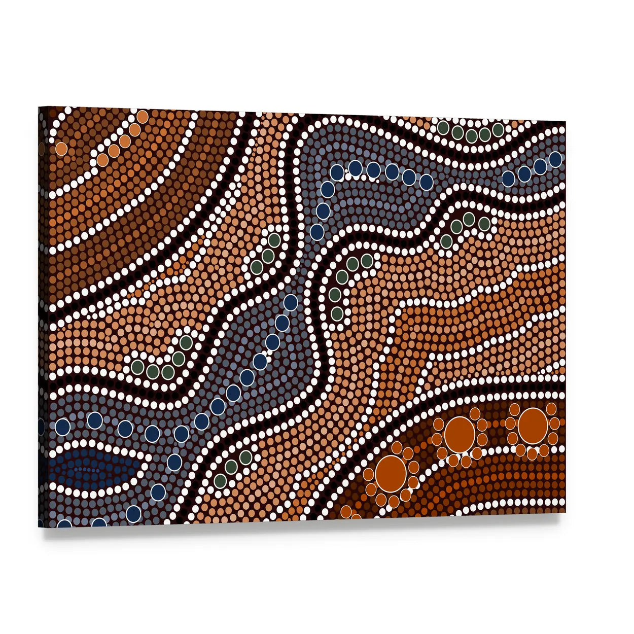 Dotted River Path Canvas Wall Art, single panel gallery wrapped canvas, angled product view