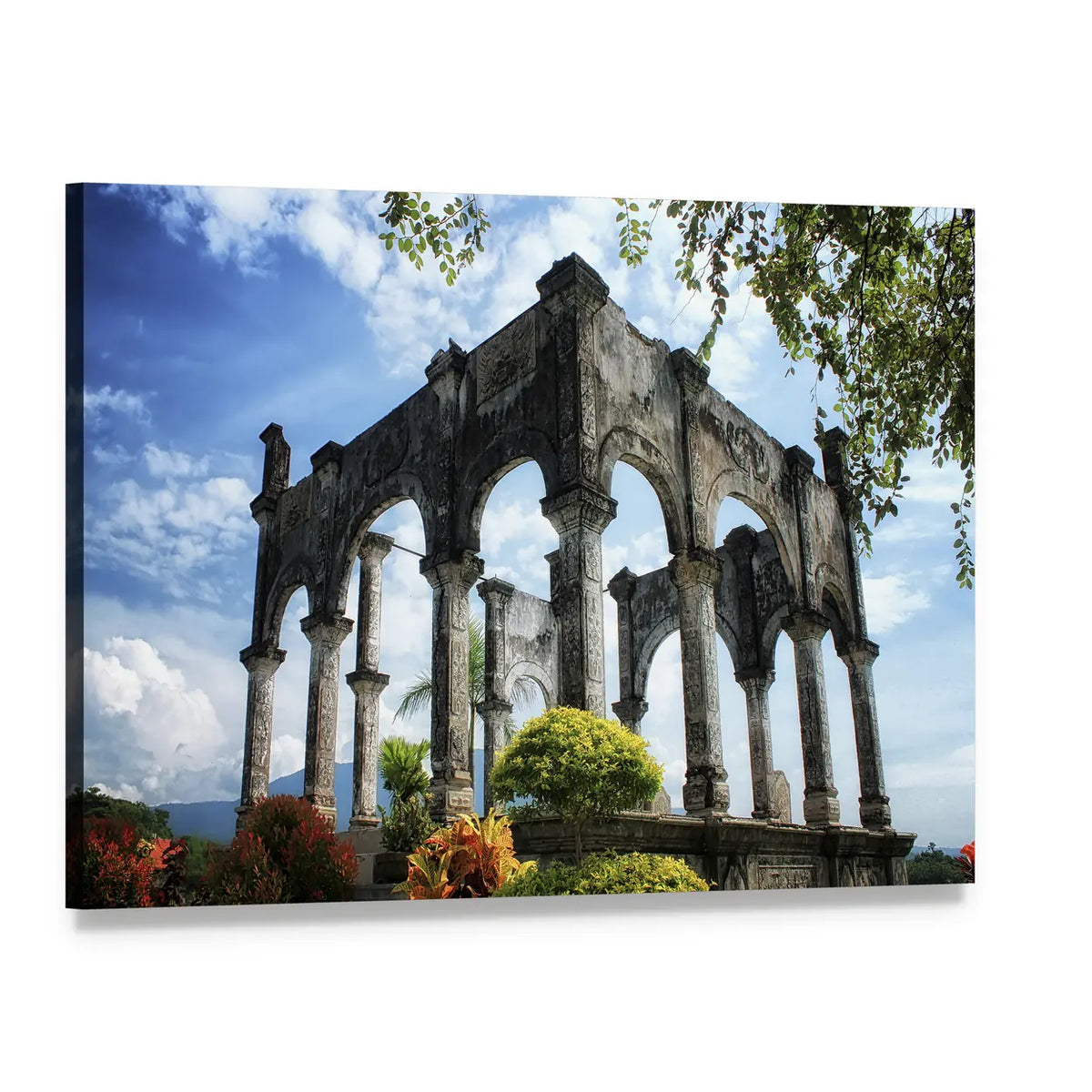 Soekasada Architectural Ruins Canvas Wall Art, single panel gallery wrapped canvas, angled product view