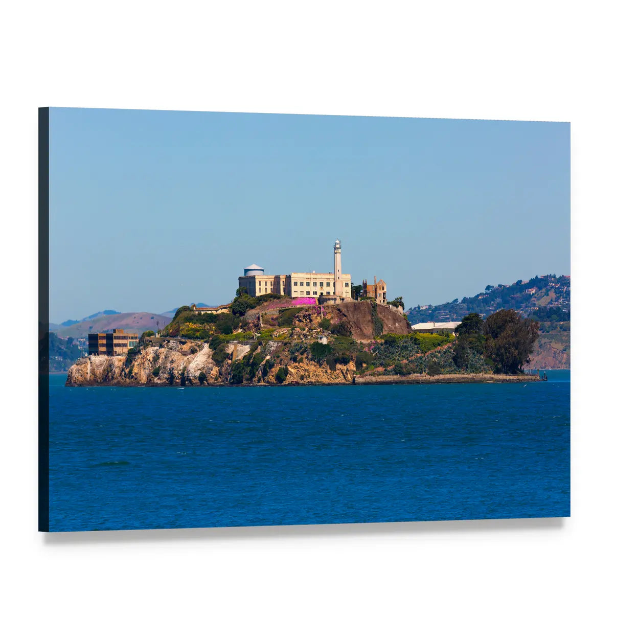 Alcatraz Island Penitentiary, San Francisco Bay Canvas Wall Art, single panel gallery wrapped canvas, angled product view