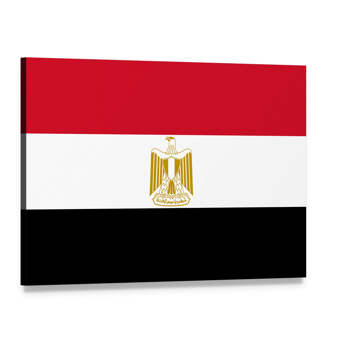 Egypt Flag with Eagle of Saladin Canvas Wall Art, single panel gallery wrapped canvas, angled product view