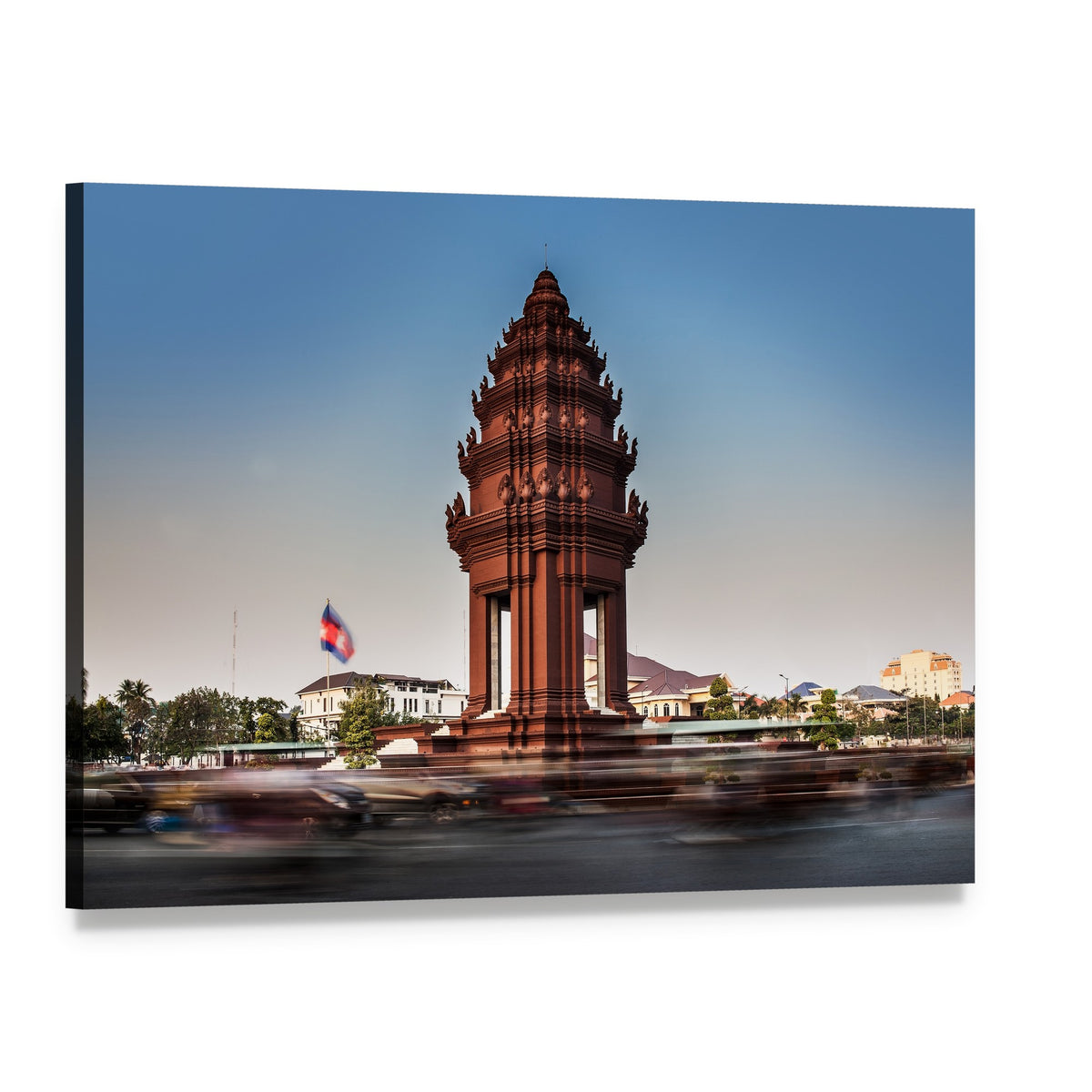 Independence Monument Cambodia Canvas Wall Art, single panel gallery wrapped canvas, angled product view