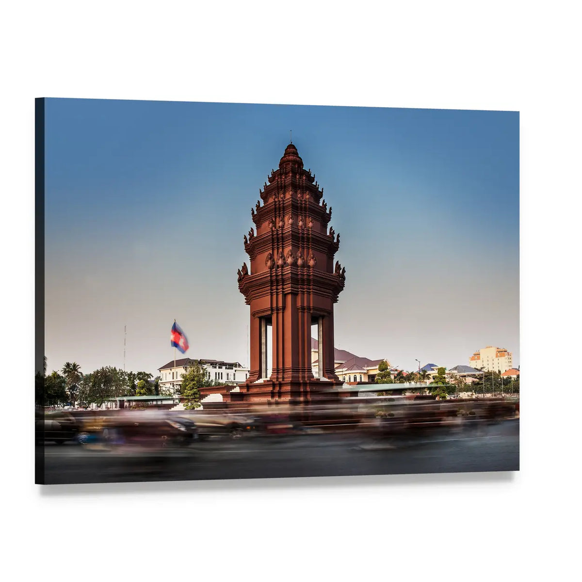 Independence Monument Phnom Penh Canvas Wall Art, single panel gallery wrapped canvas, angled product view