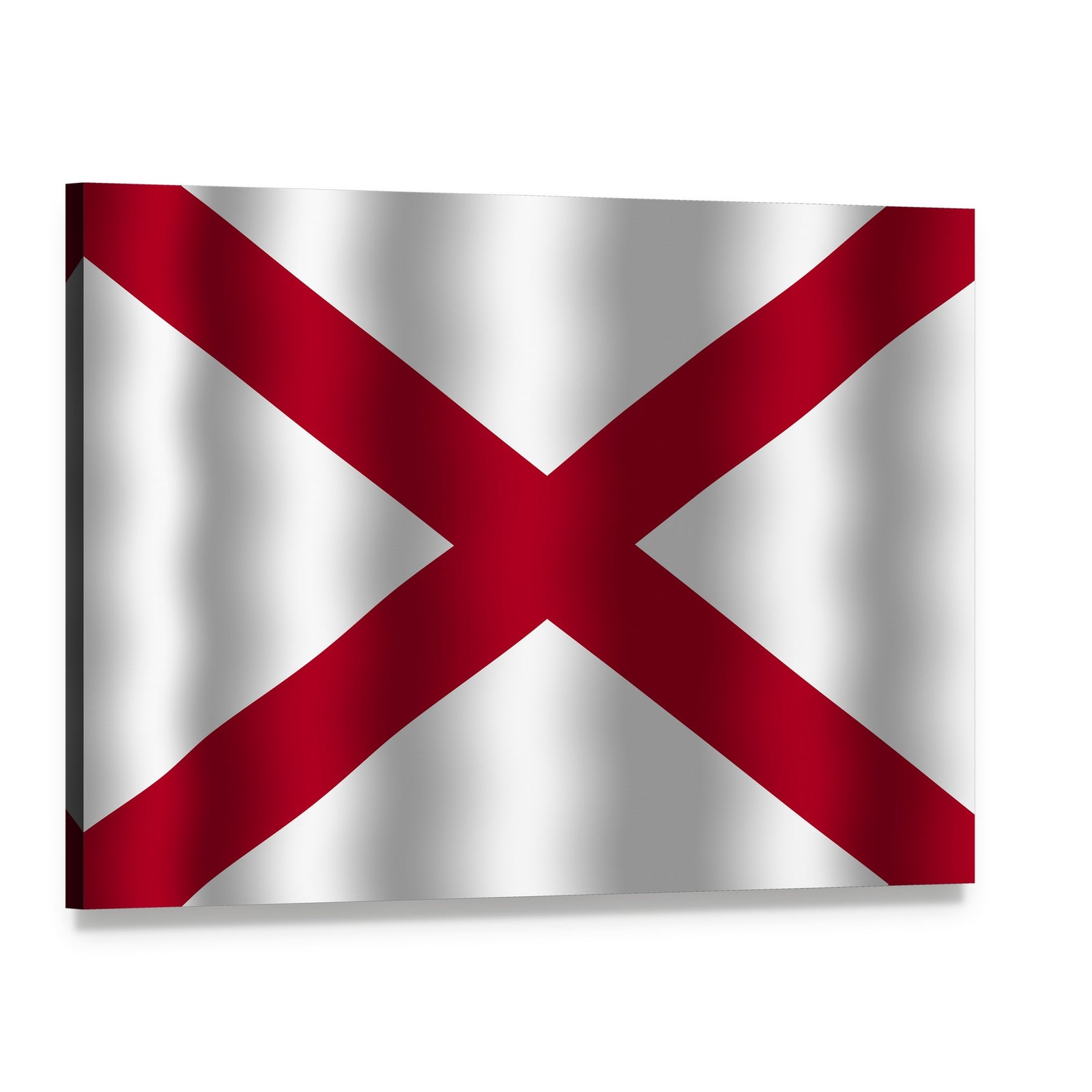 Waving Alabama Flag Canvas Wall Art, single panel gallery wrapped canvas, angled product view
