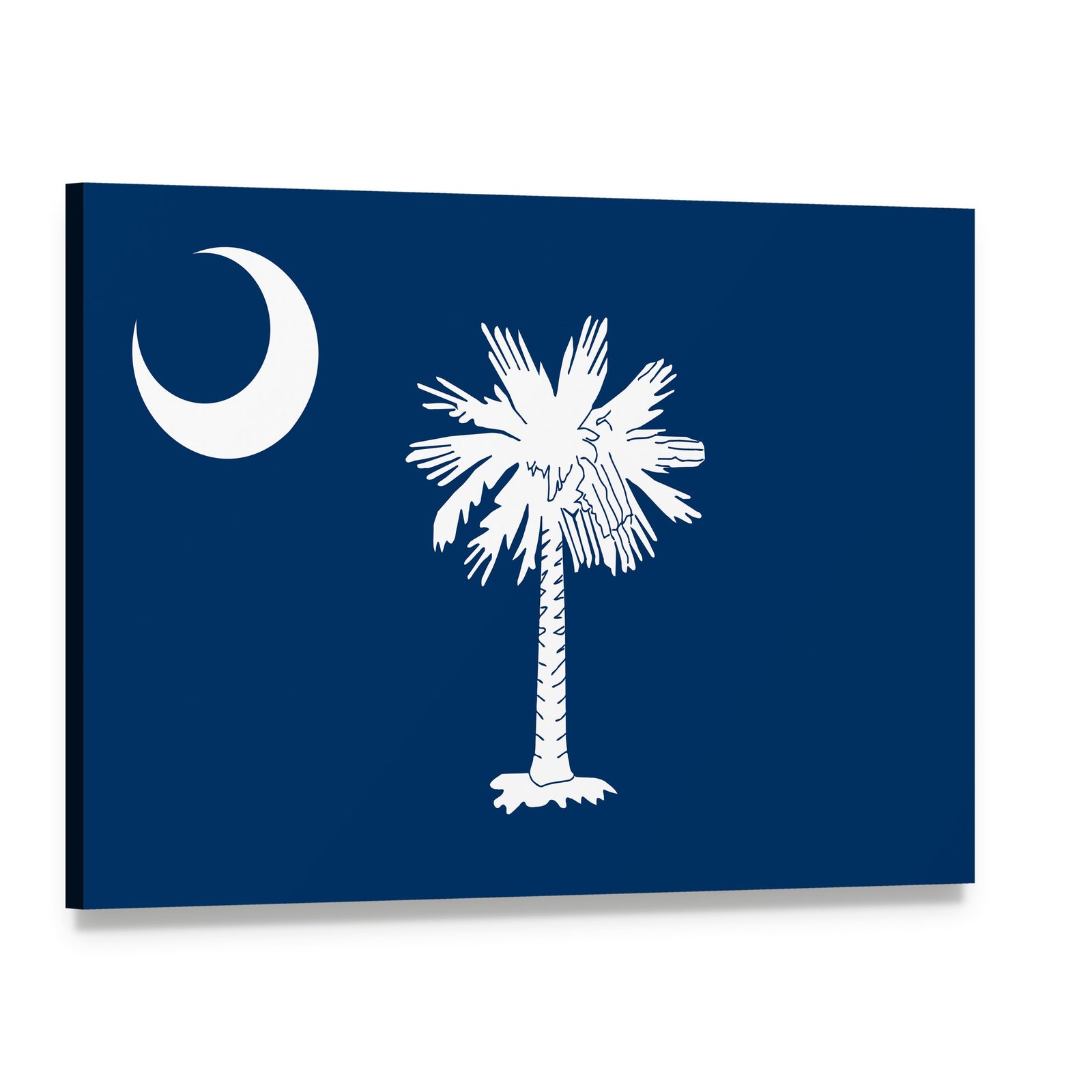 South Carolina State Flag Canvas Wall Art, single panel gallery wrapped canvas, angled product view