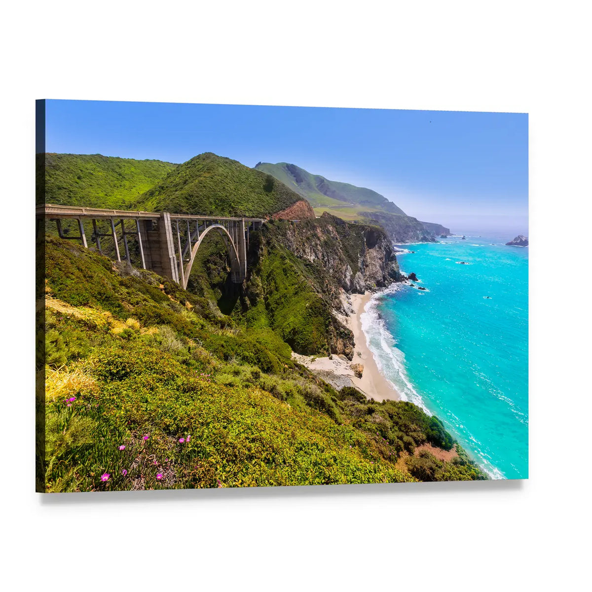 Bixby Creek Bridge, California Coastline Canvas Wall Art, single panel gallery wrapped canvas, angled product view