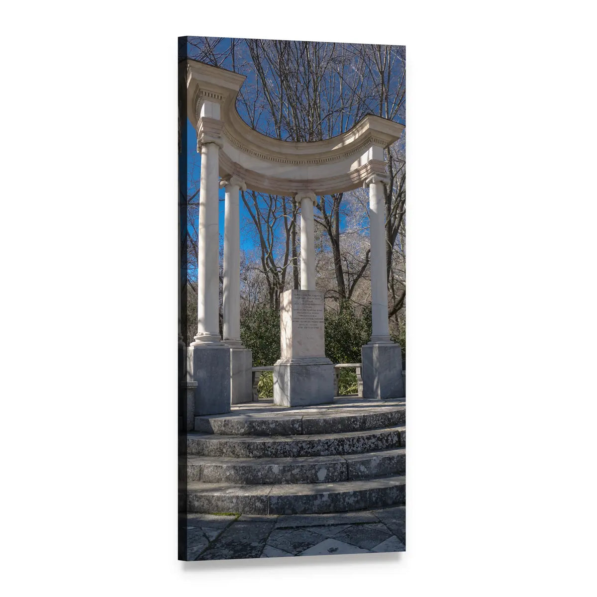 Monumental Rotunda with Stone Staircase Vertical Canvas Wall Art, 1 panel 1 Vertical layout gallery wrapped canvas set, angled product view