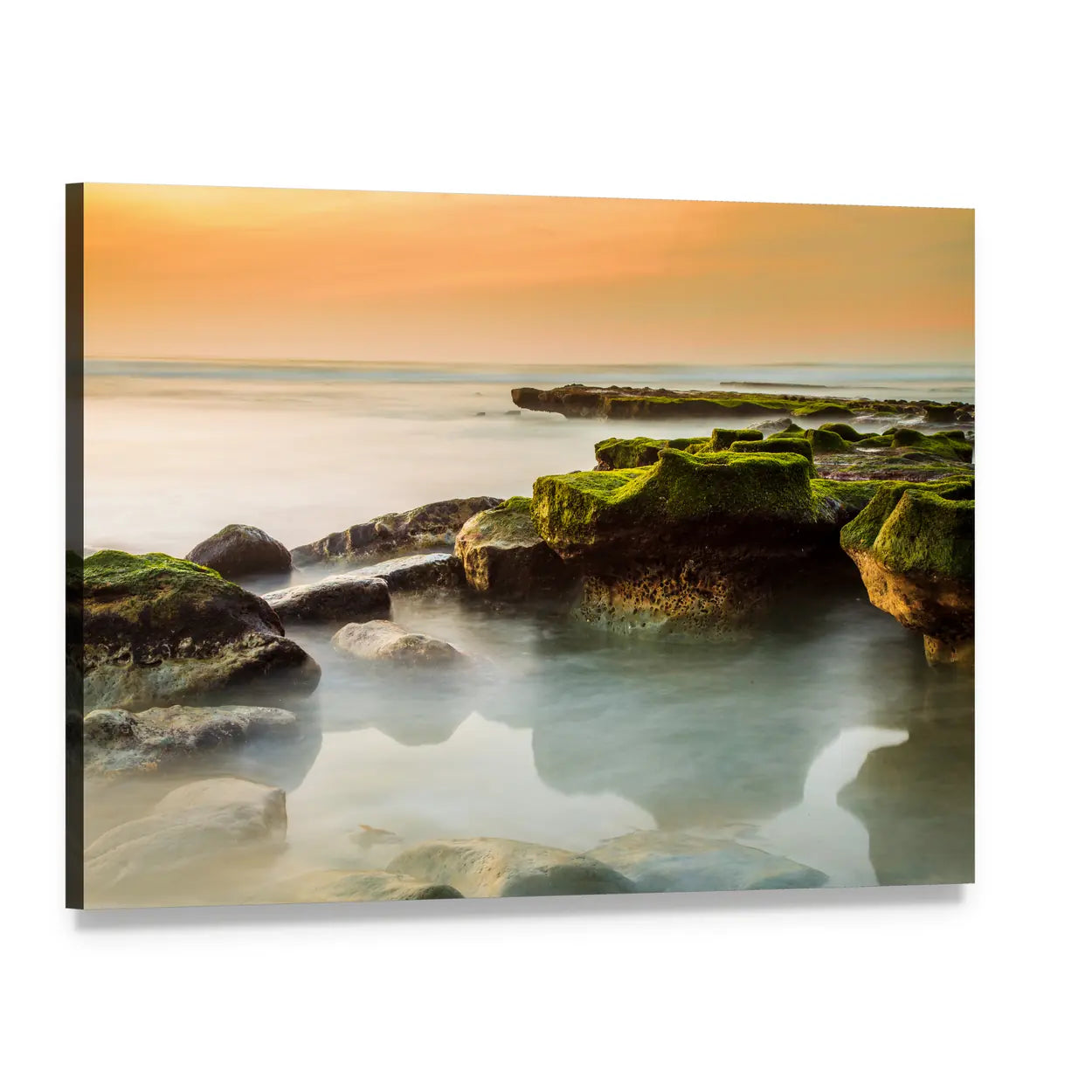 Rocky Del Mar Coastline Canvas Wall Art, single panel gallery wrapped canvas, angled product view