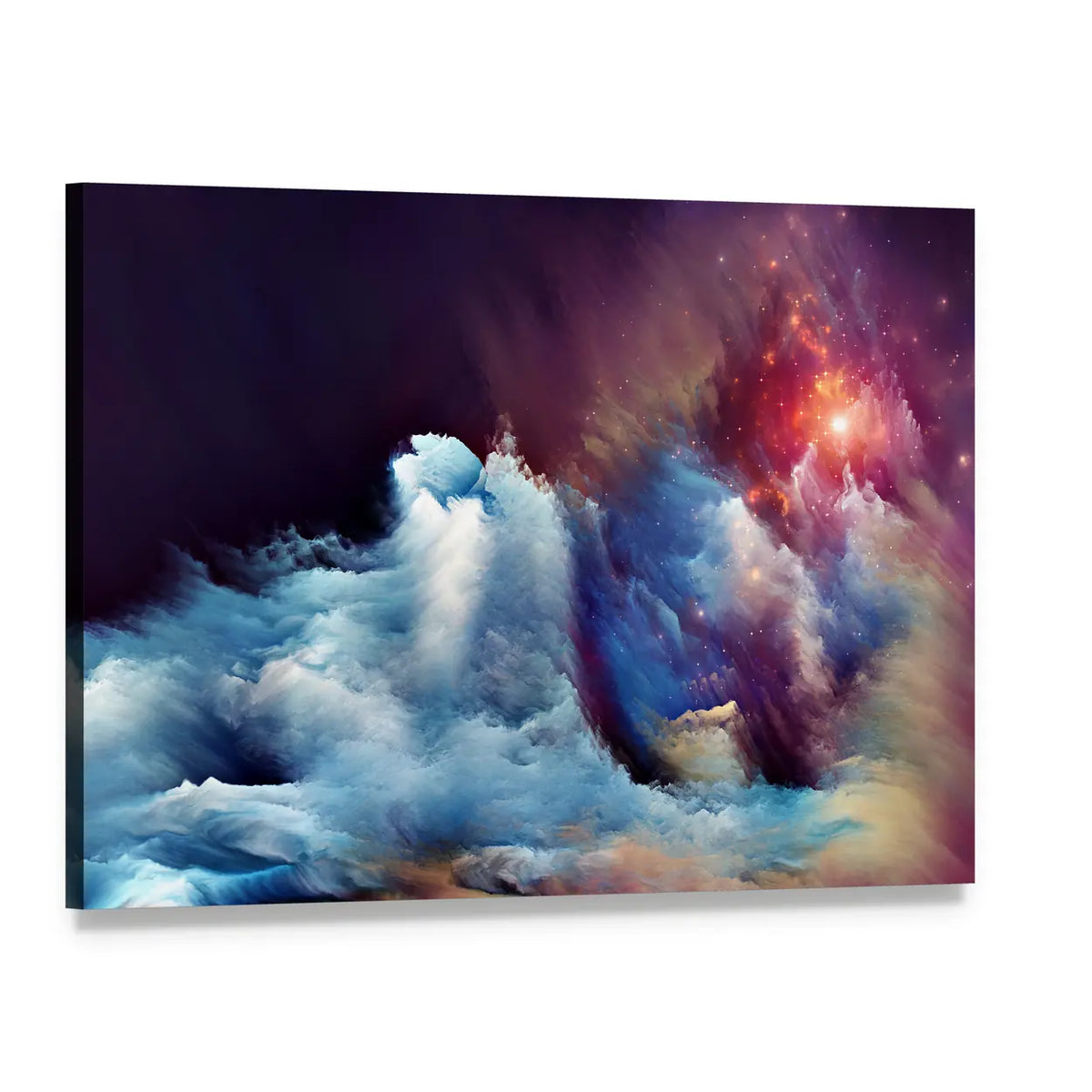 Energy of Dreams Nebula Canvas Wall Art, single panel gallery wrapped canvas, angled product view