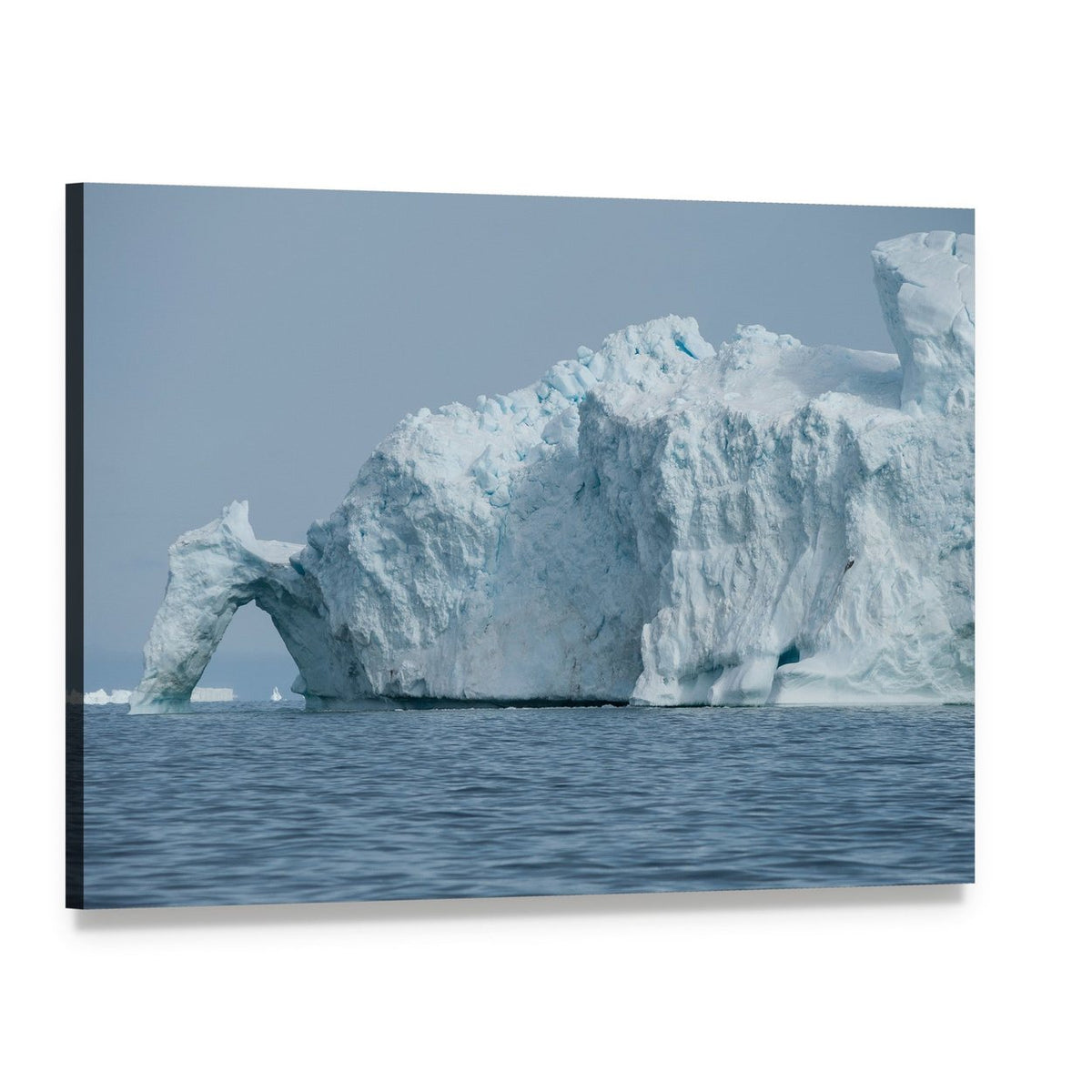 Iceberg with Natural Archway in Disko Bay Canvas Wall Art, single panel gallery wrapped canvas, angled product view