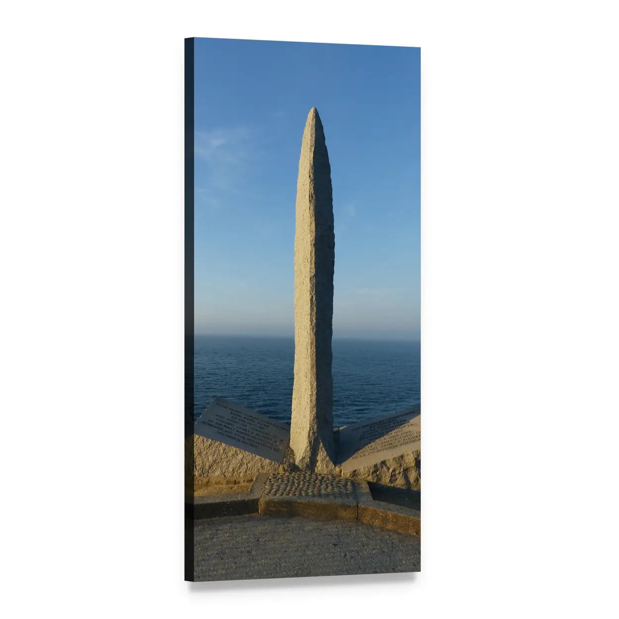 Normandy War Monument Vertical Canvas Wall Art, 1 panel 1 Vertical layout gallery wrapped canvas set, angled product view