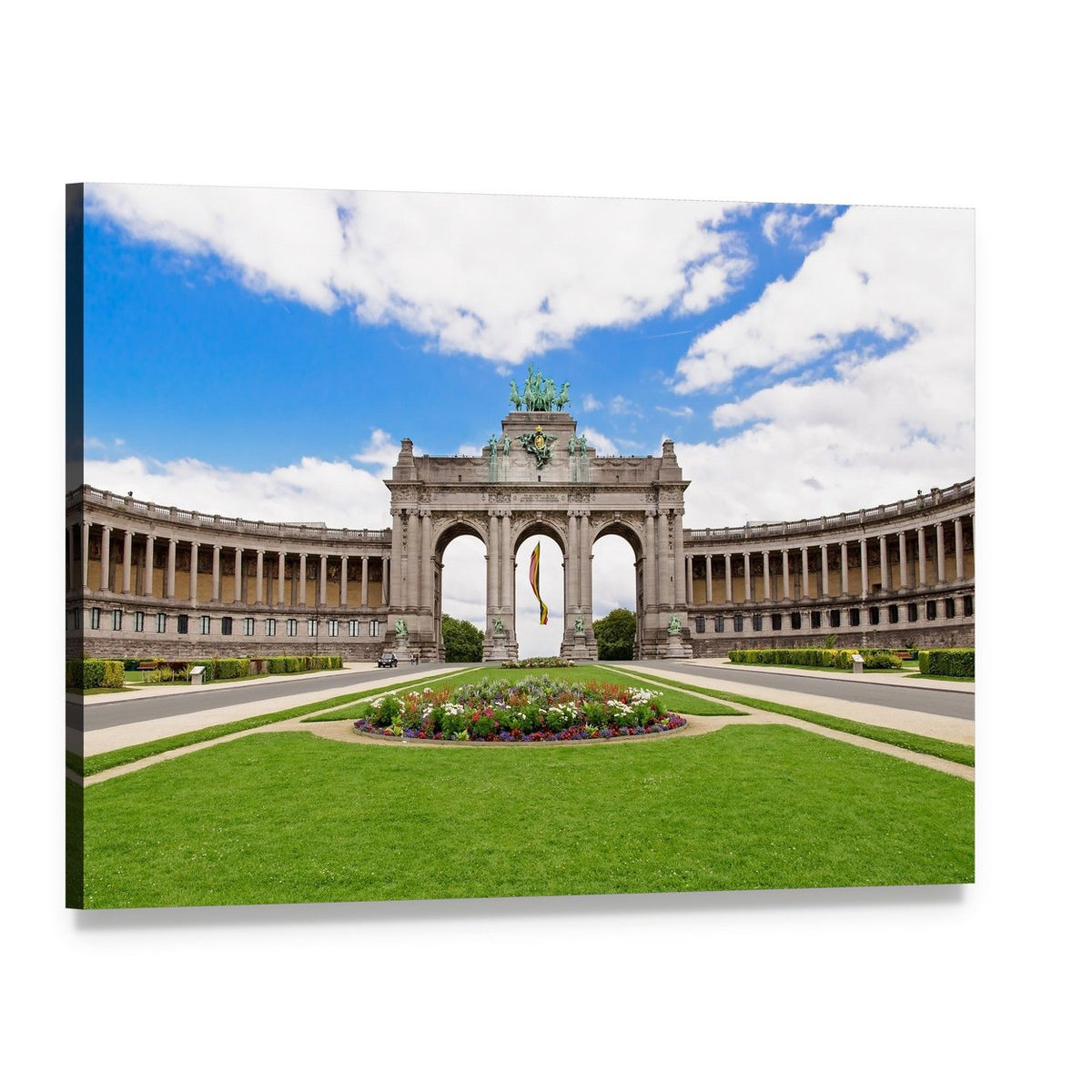 Brussels Triumphal Arch in Daytime Canvas Wall Art, single panel gallery wrapped canvas, angled product view