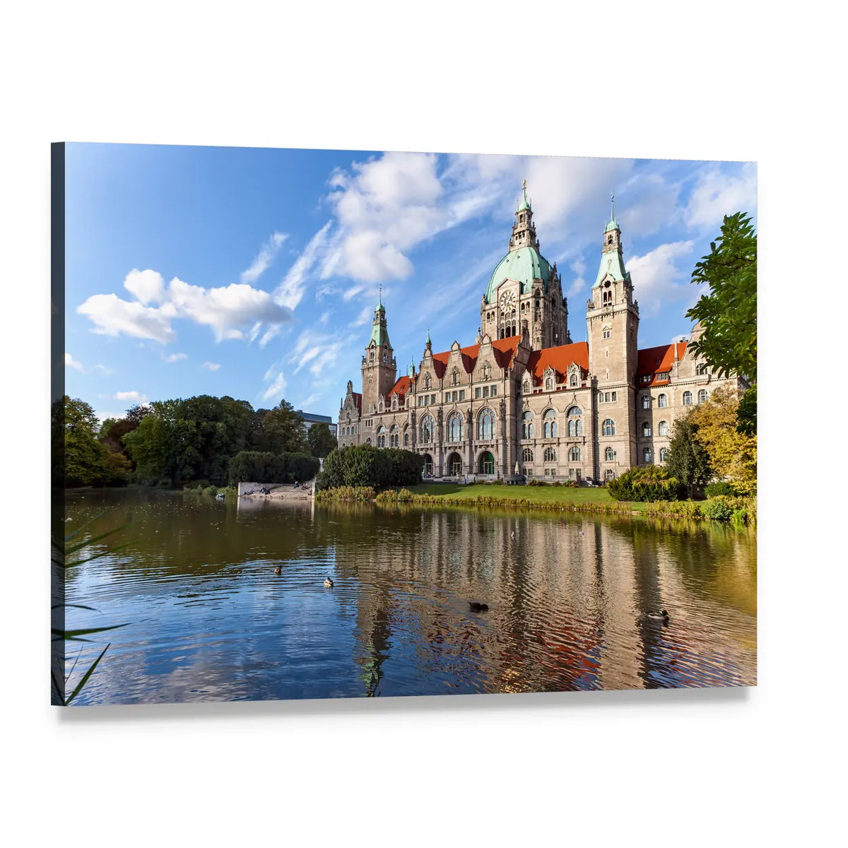 Hanover New Town Hall Canvas Wall Art, single panel gallery wrapped canvas, angled product view