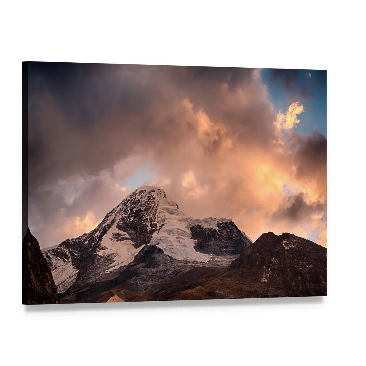 Santa Cruz Mountain at Sunset Canvas Wall Art, single panel gallery wrapped canvas, angled product view