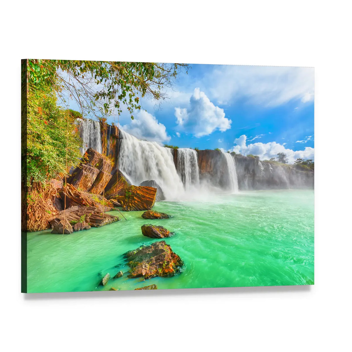 Dry Nur Waterfall In Vietnam Canvas Wall Art, single panel gallery wrapped canvas, angled product view