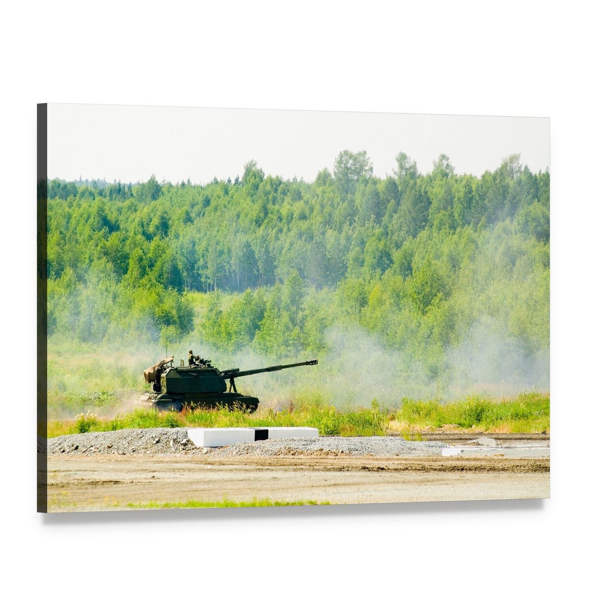 Tank in Nizhniy Tagil Canvas Wall Art, single panel gallery wrapped canvas, angled product view