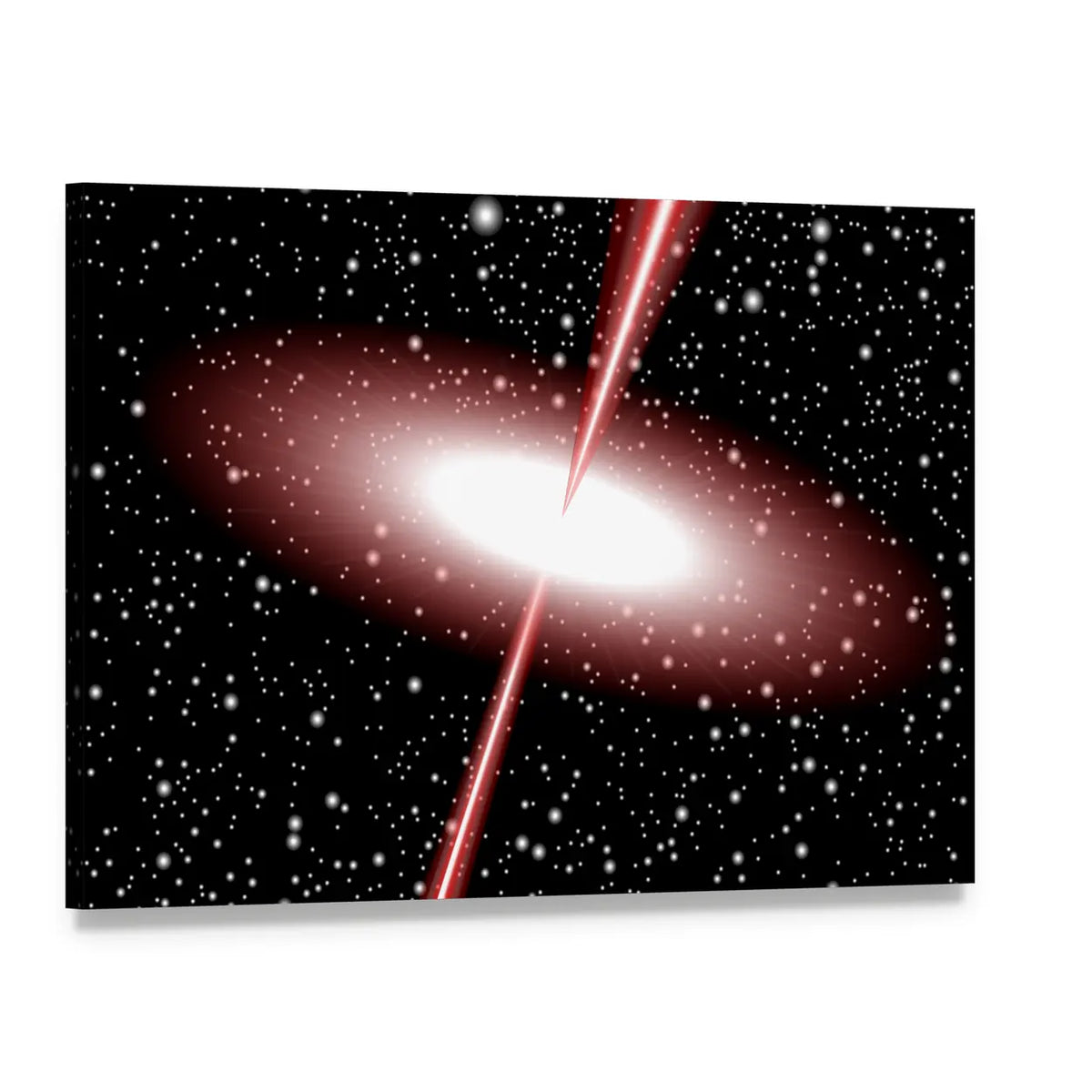 Red Quasar Vector Canvas Wall Art, single panel gallery wrapped canvas, angled product view
