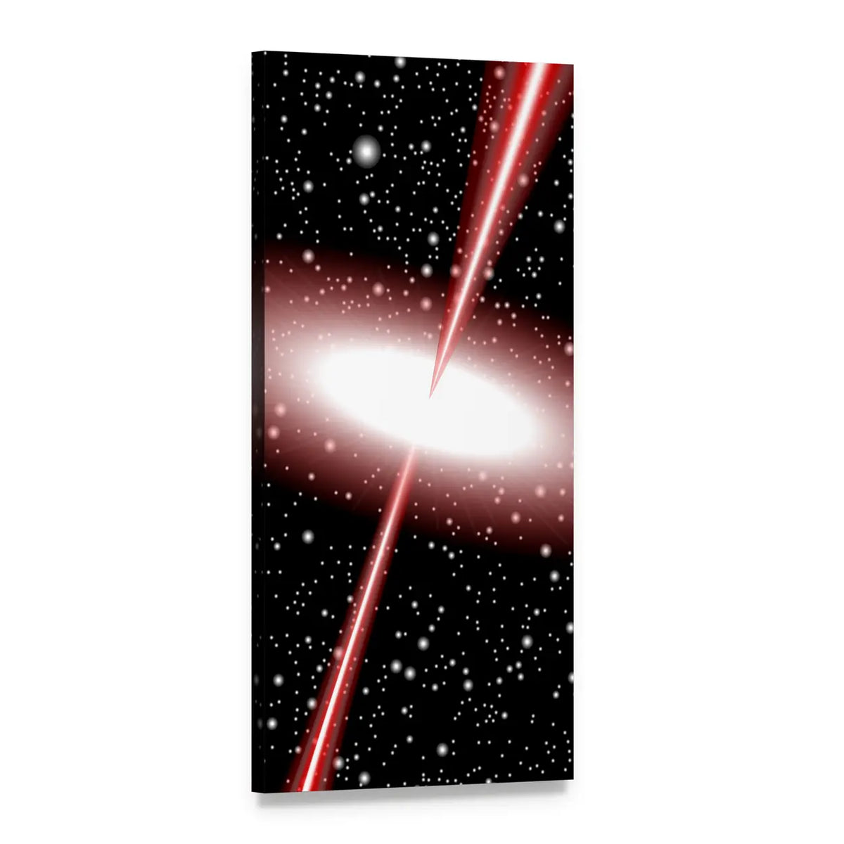Red Quasar Vector Vertical Canvas Wall Art, 1 panel 1 Vertical layout gallery wrapped canvas set, angled product view