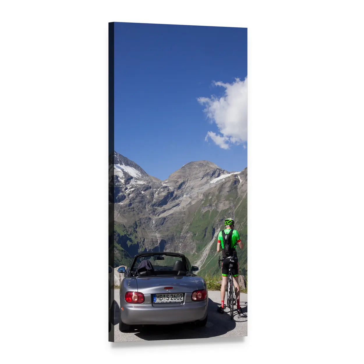Grossglockner High Alpine Road Vertical Canvas Wall Art, 1 panel 1 Vertical layout gallery wrapped canvas set, angled product view