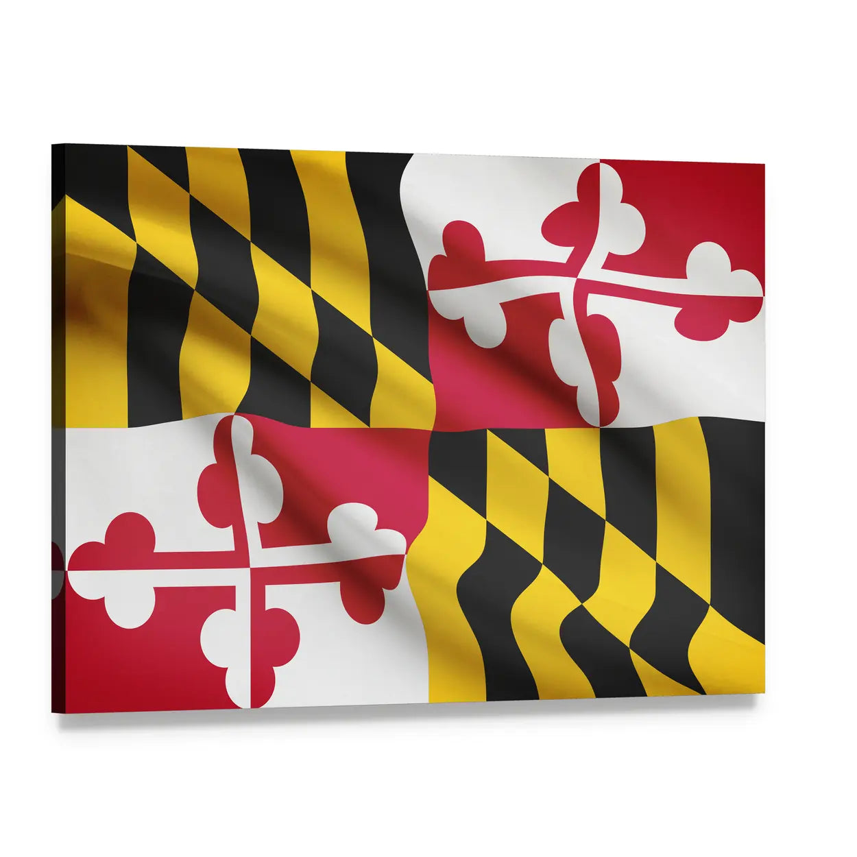 Maryland State Flag Canvas Wall Art, single panel gallery wrapped canvas, angled product view