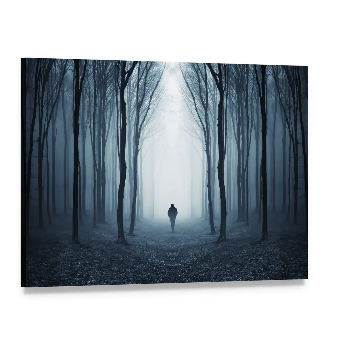 Man Walking Through A Fairytale Forest Canvas Wall Art, single panel gallery wrapped canvas, angled product view