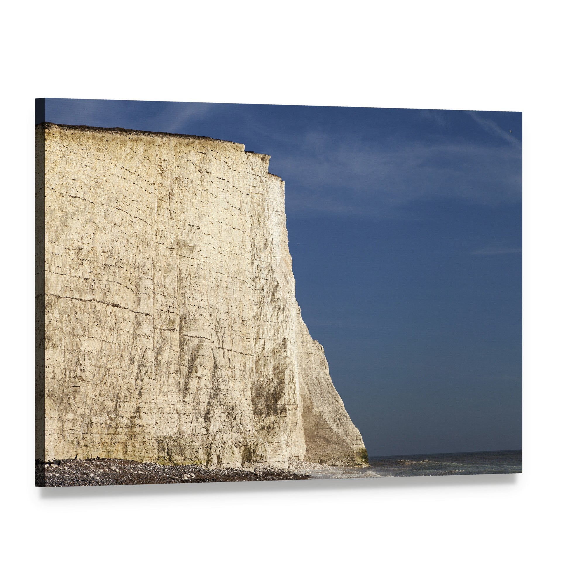 Seven Sisters Cliffs Canvas Wall Art, single panel gallery wrapped canvas, angled product view