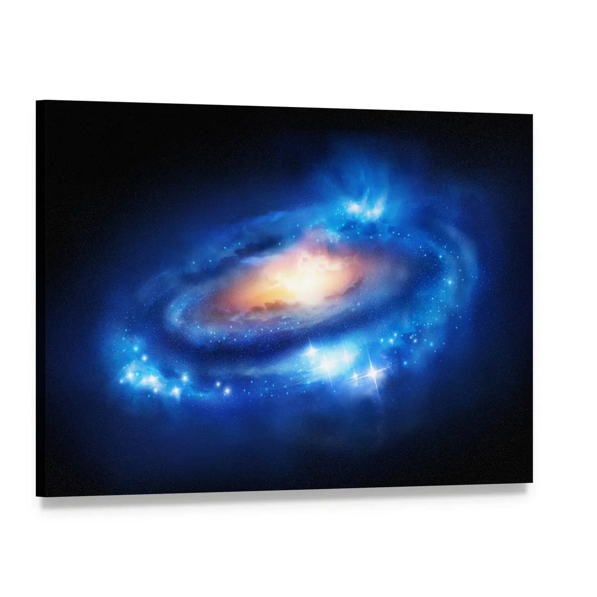 Supermassive Spiral Galaxy Canvas Wall Art, single panel gallery wrapped canvas, angled product view