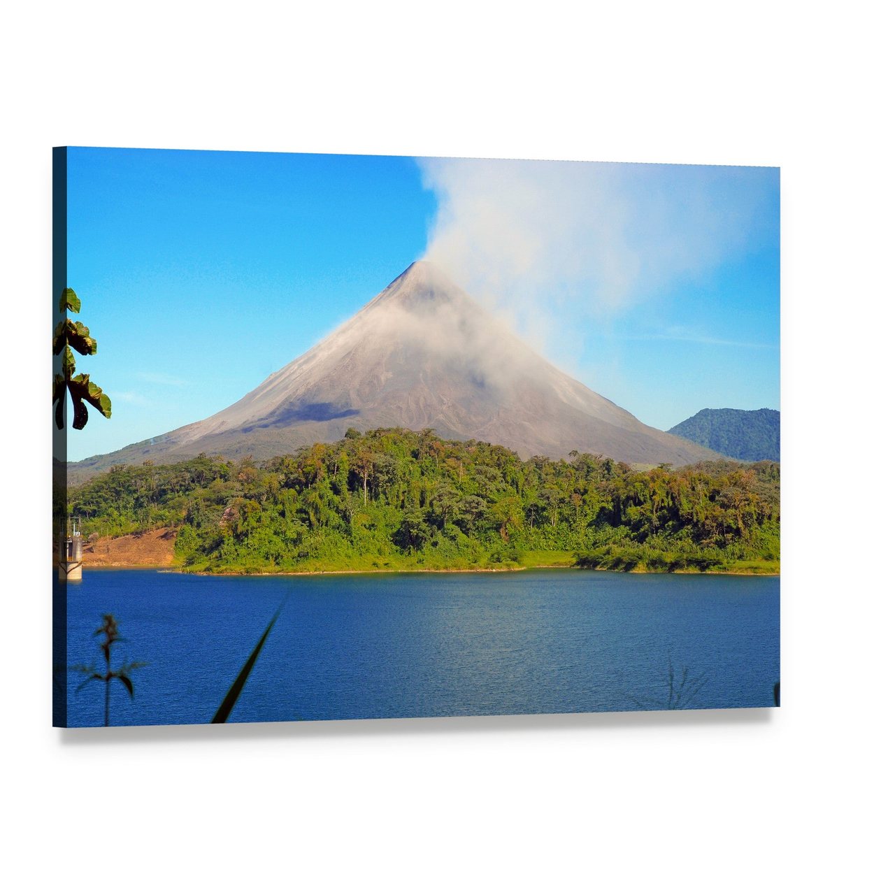 Arenal Volcano in Costa Rica Canvas Wall Art, single panel gallery wrapped canvas, angled product view