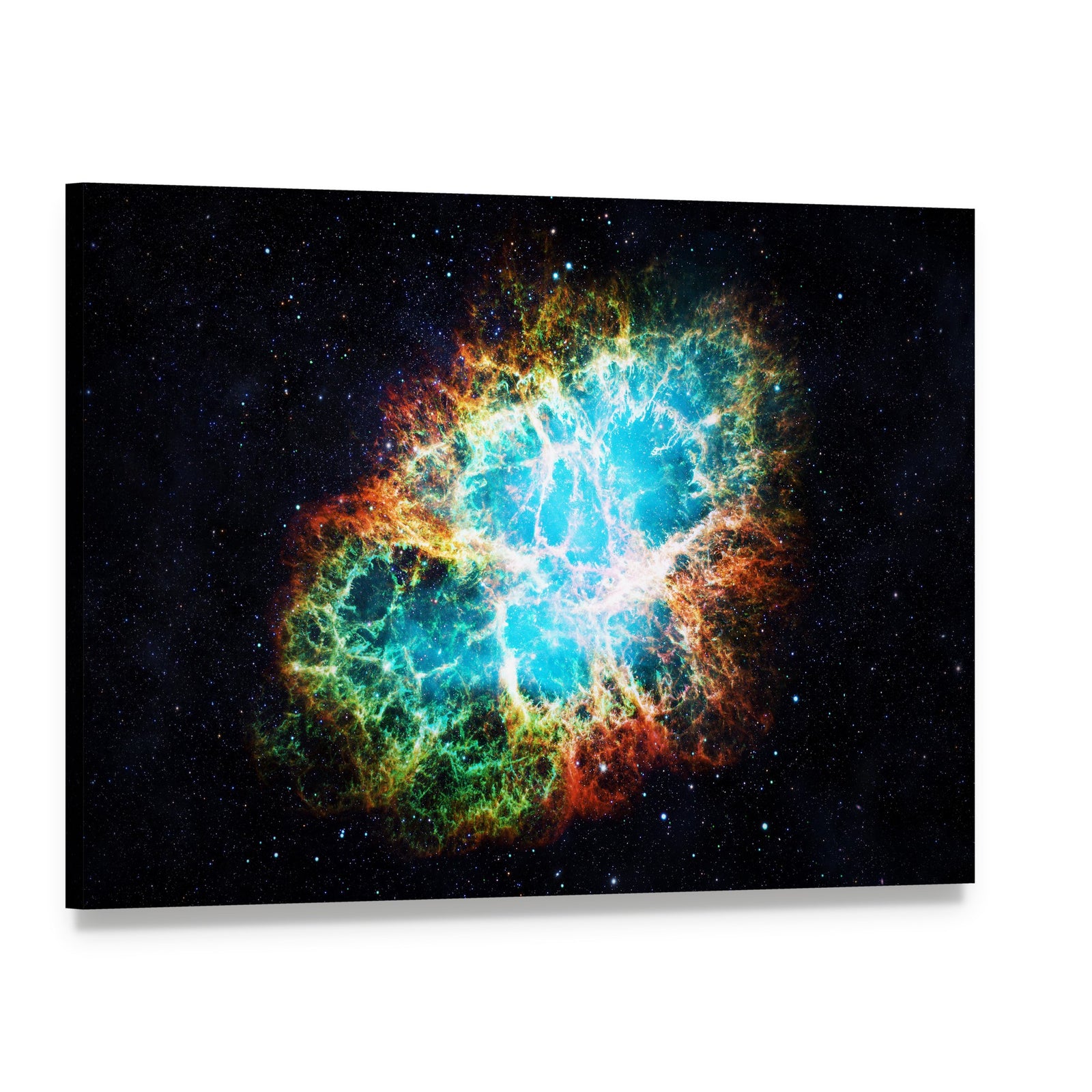 Crab Nebula Canvas Wall Art, single panel gallery wrapped canvas, angled product view