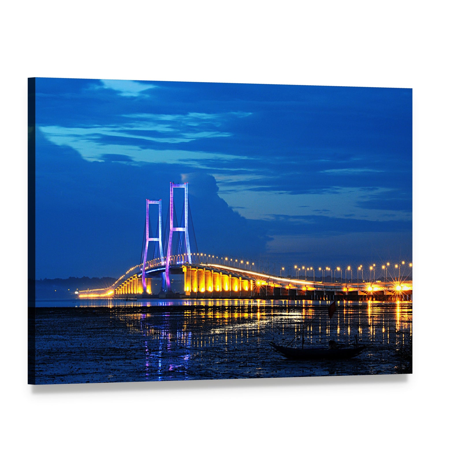 Surmadu Bridge Canvas Wall Art, single panel gallery wrapped canvas, angled product view
