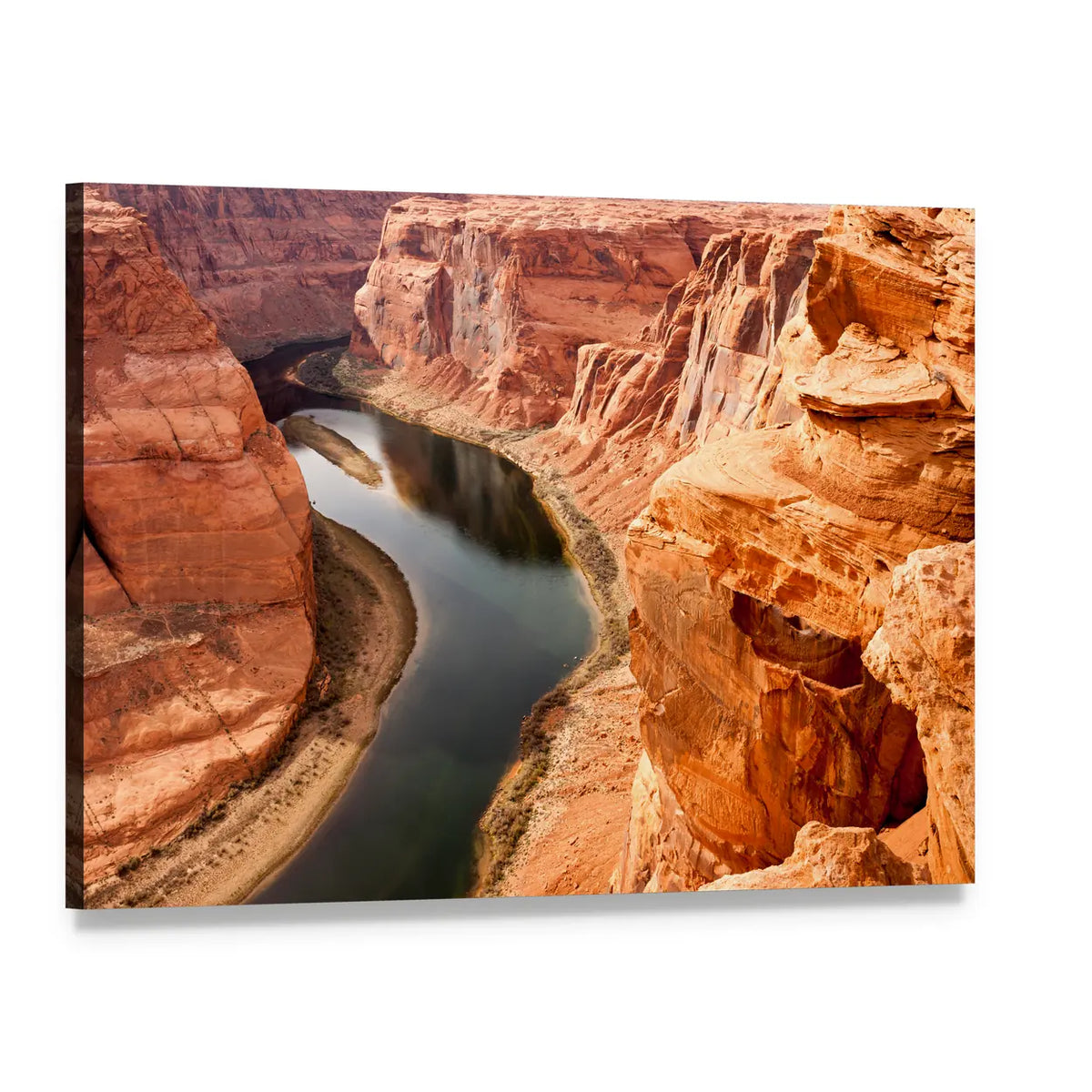 Colorado River Meander at Horseshoe Bend Canvas Wall Art, single panel gallery wrapped canvas, angled product view