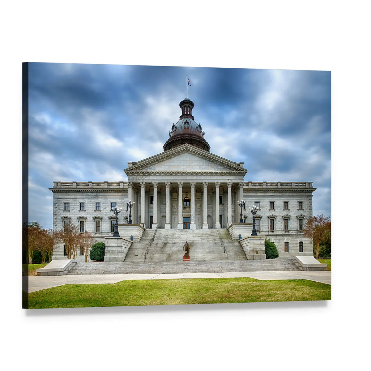 South Carolina State House Bronze Dome Canvas Wall Art, single panel gallery wrapped canvas, angled product view