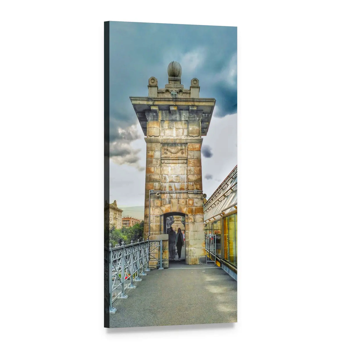Andreevsky Bridge Tower, Moscow Vertical Canvas Wall Art, 1 panel 1 Vertical layout gallery wrapped canvas set, angled product view