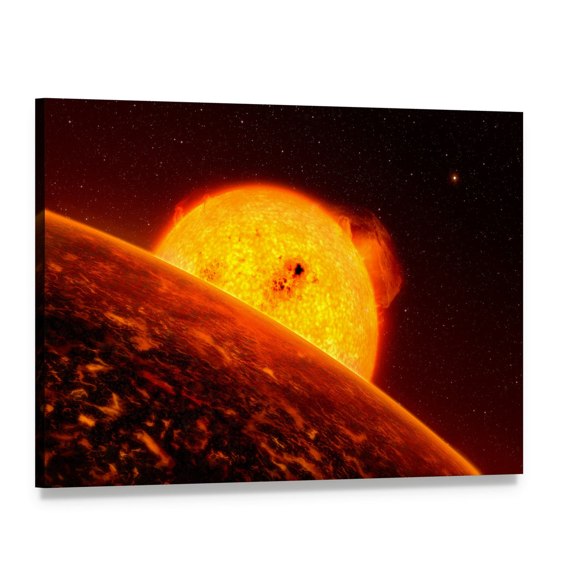 Sun View from Mercury Canvas Wall Art, single panel gallery wrapped canvas, angled product view