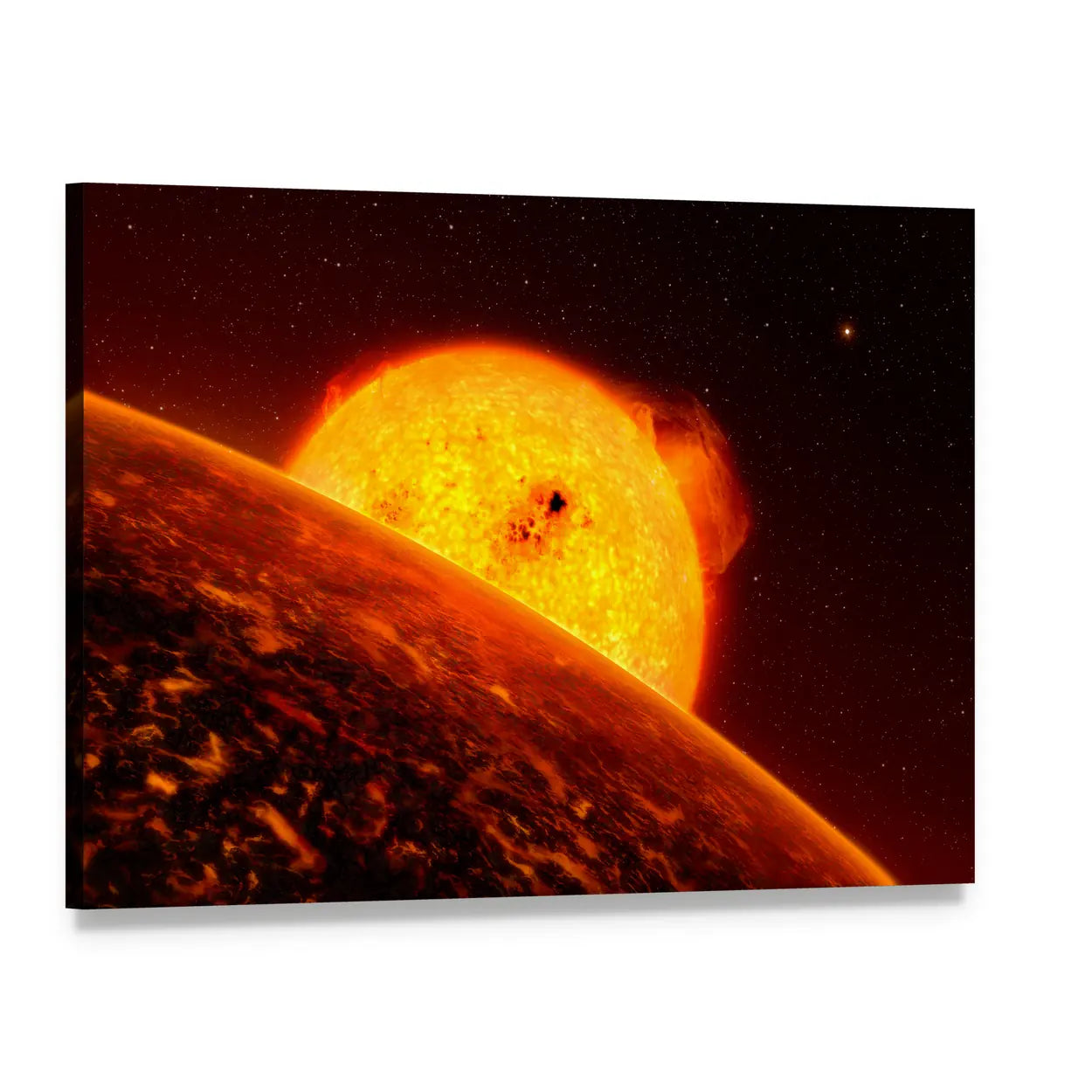 Sun View from Mercury Canvas Wall Art, single panel gallery wrapped canvas, angled product view