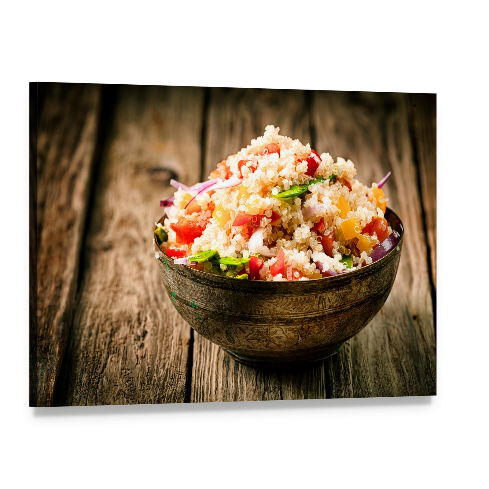 Heaped Rustic Bowl Canvas Wall Art, single panel gallery wrapped canvas, angled product view