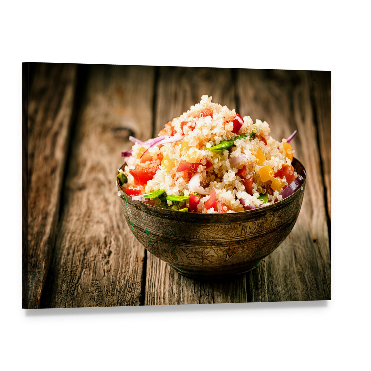 Heaped Rustic Bowl Canvas Wall Art, single panel gallery wrapped canvas, angled product view