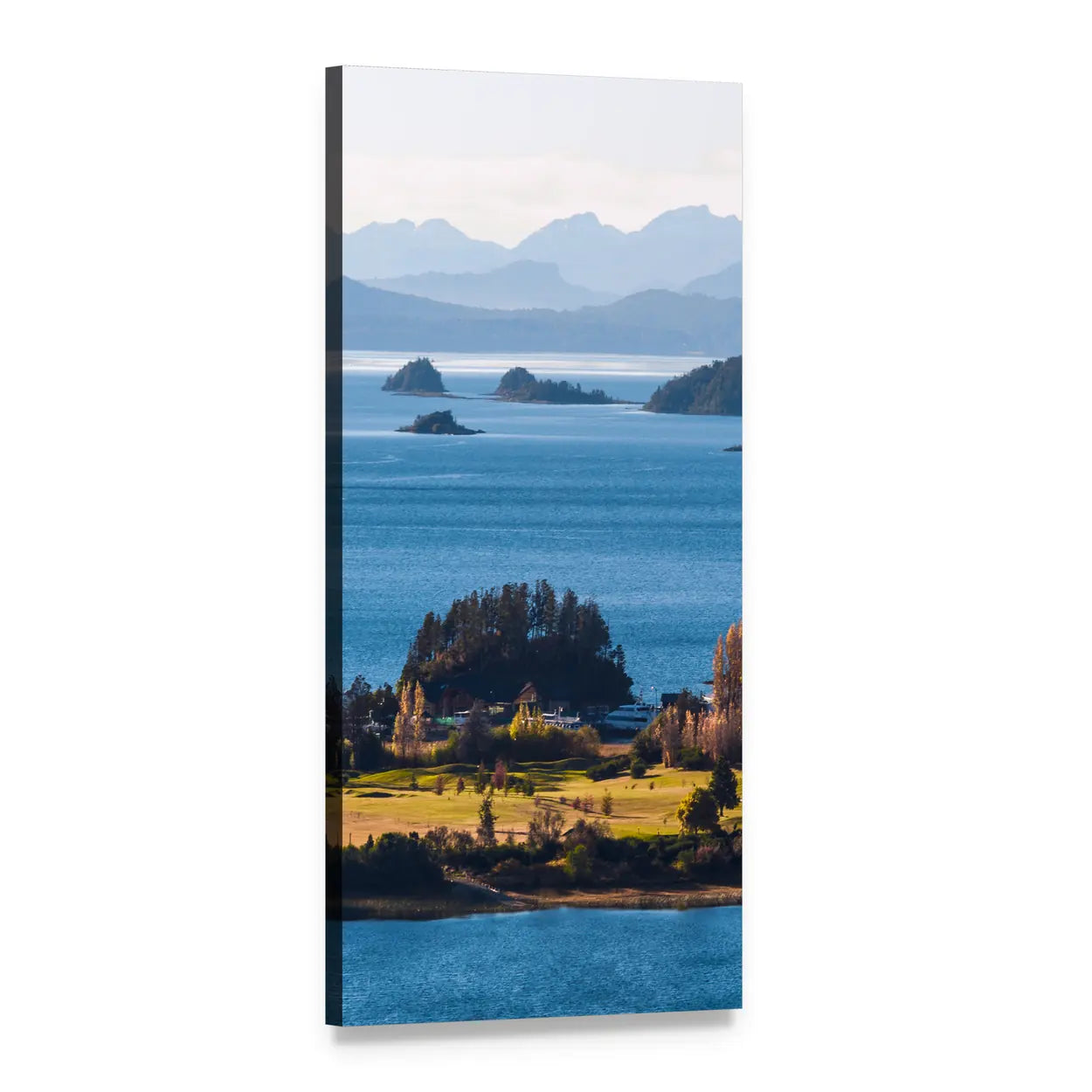 Nahuel Huapi Lake, Patagonia Vertical Canvas Wall Art, 1 panel 1 Vertical layout gallery wrapped canvas set, angled product view