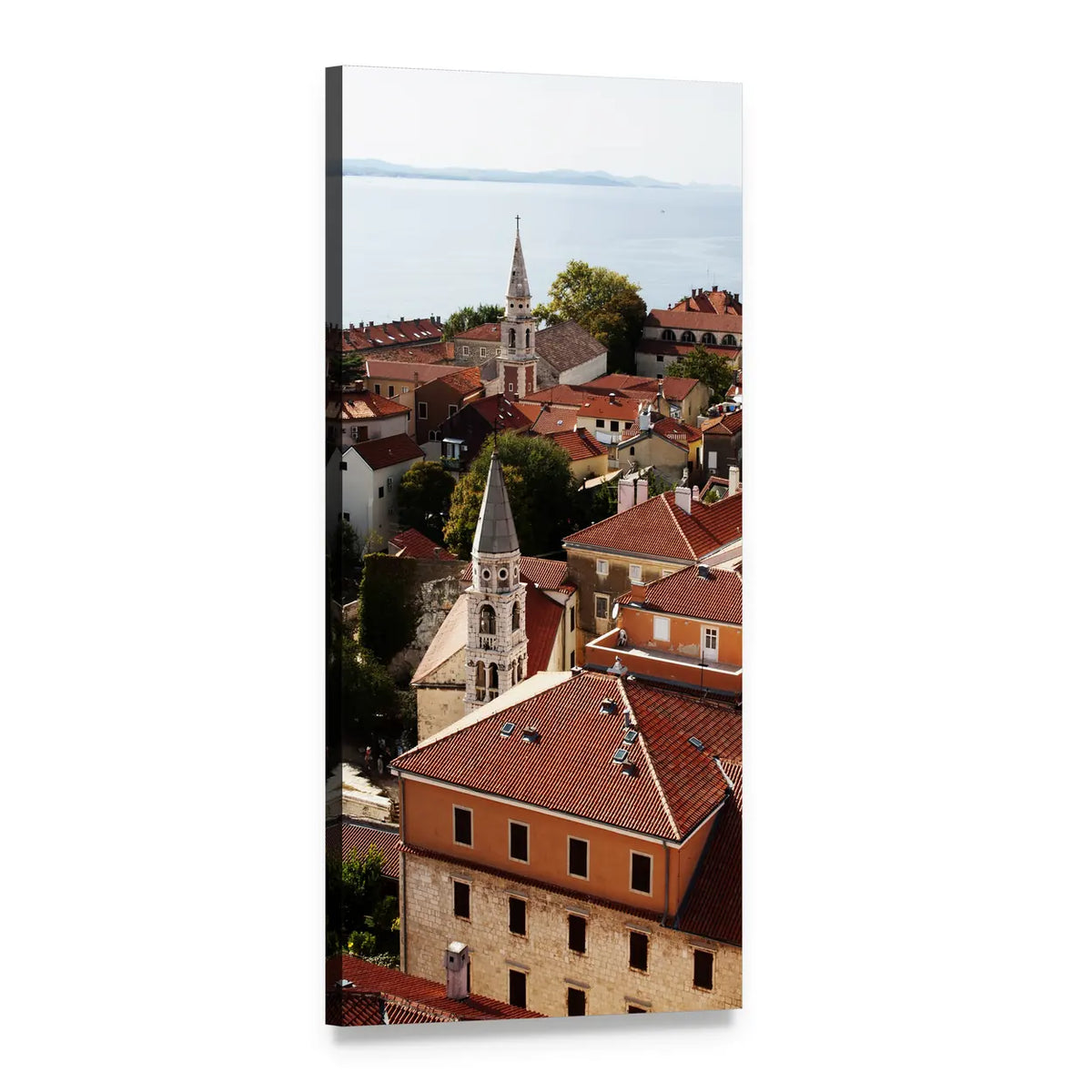 Zadar City View Vertical Canvas Wall Art, 1 panel 1 Vertical layout gallery wrapped canvas set, angled product view