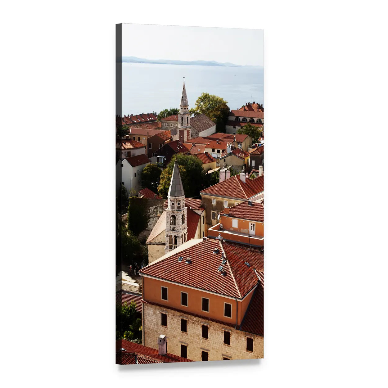 Zadar City View Vertical Canvas Wall Art, 1 panel 1 Vertical layout gallery wrapped canvas set, angled product view