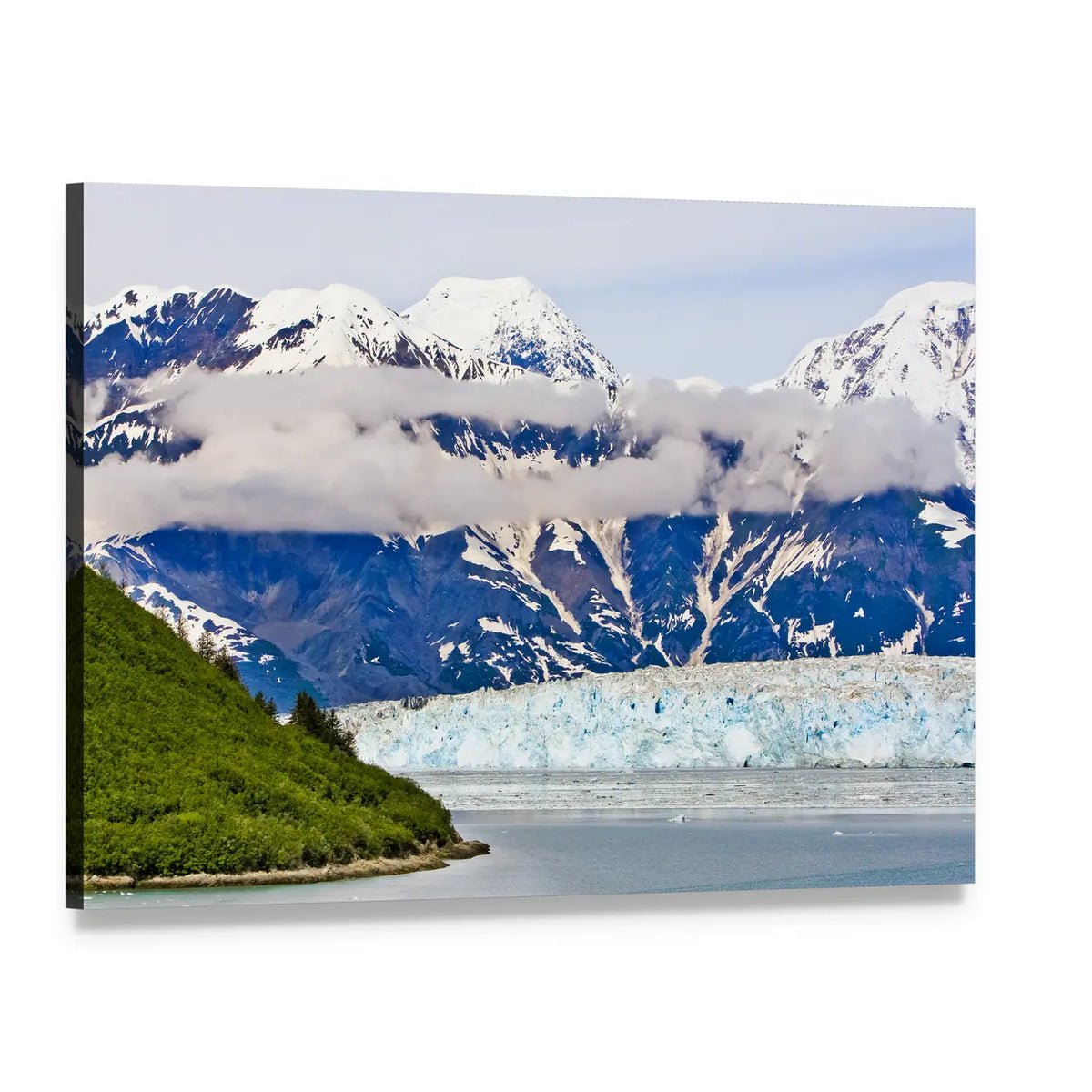 Haenke Island at Hubbard Glacier Canvas Wall Art, single panel gallery wrapped canvas, angled product view