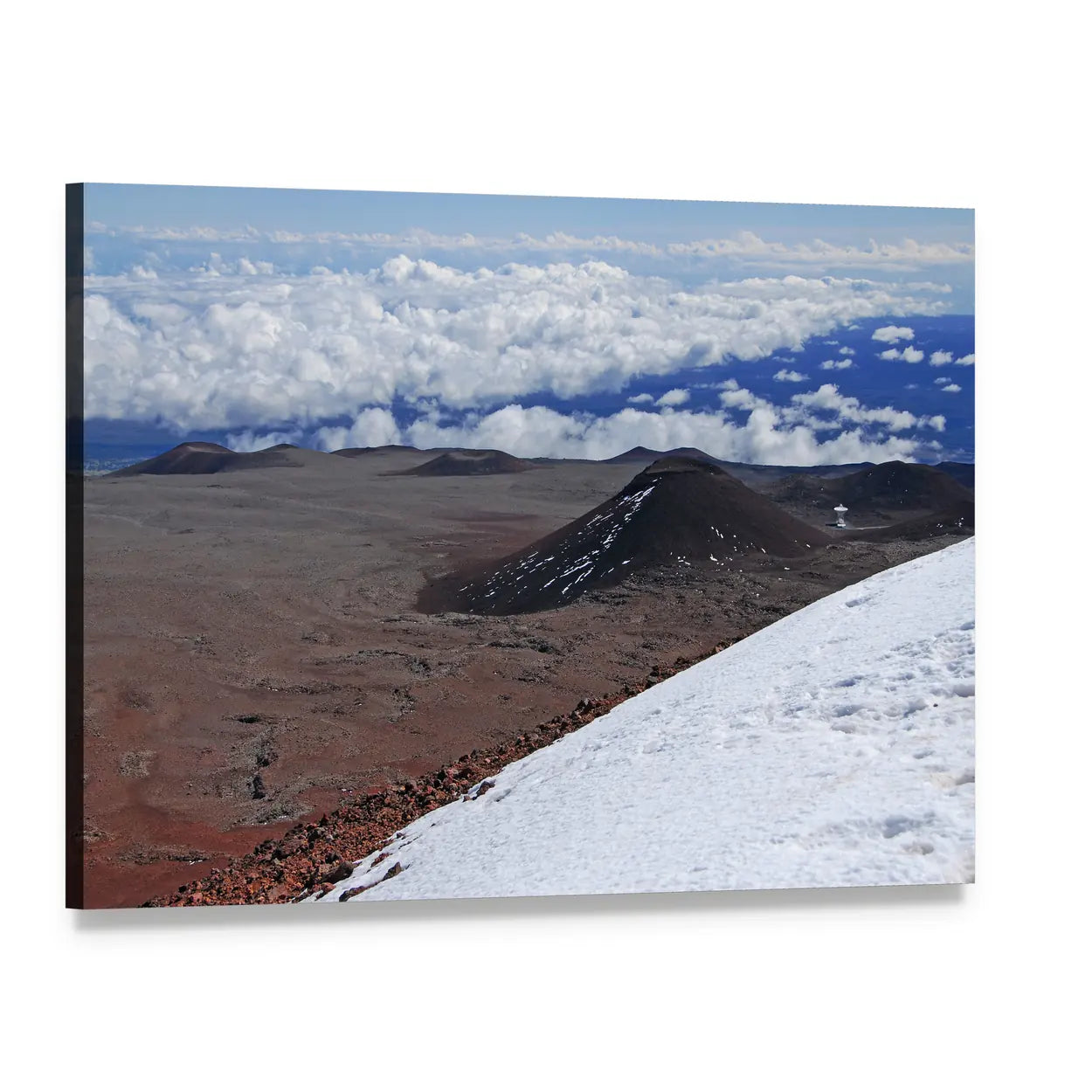 Mauna Kea Volcano Canvas Wall Art, single panel gallery wrapped canvas, angled product view
