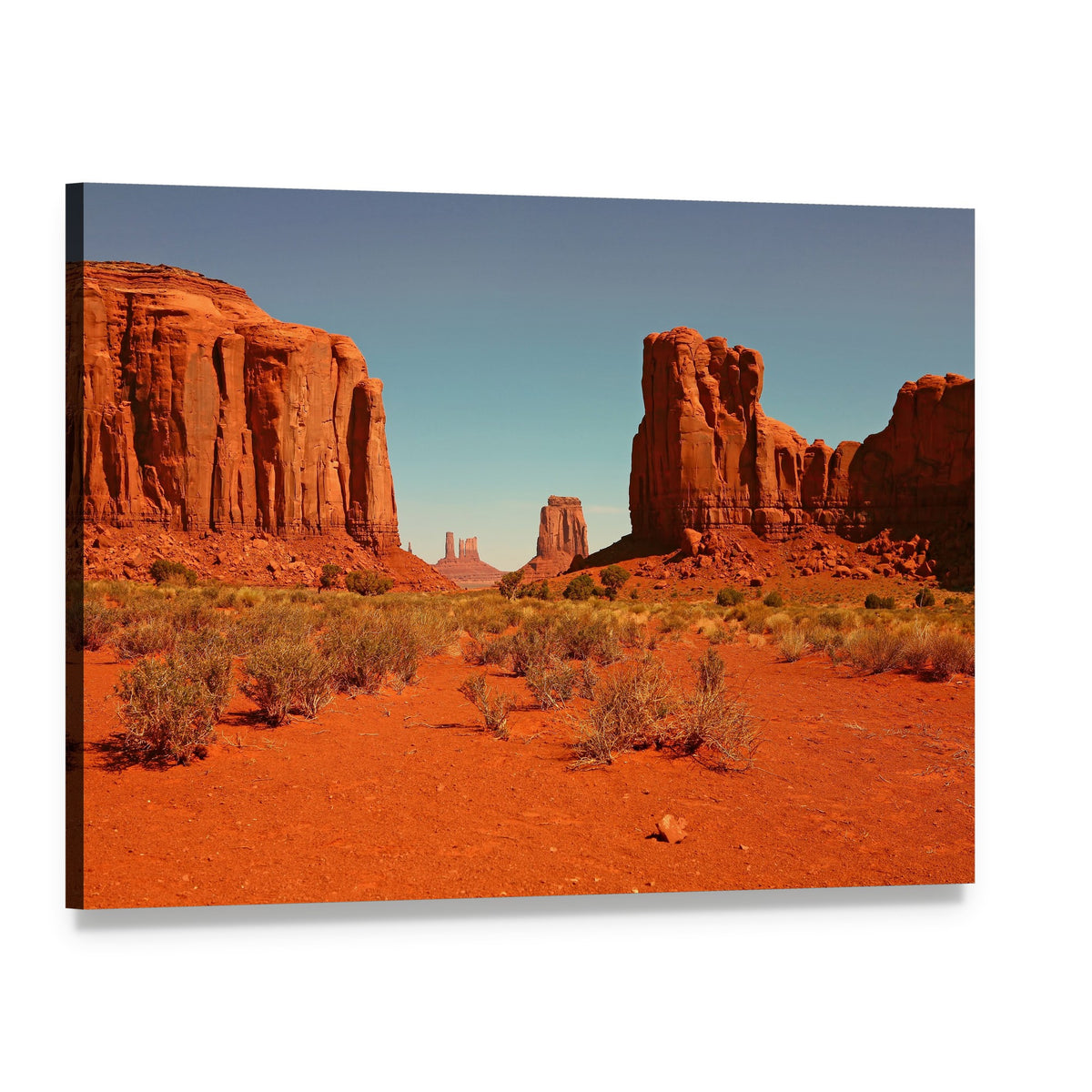 Monument Valley Perspective Canvas Wall Art, single panel gallery wrapped canvas, angled product view